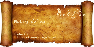 Mokry Éva névjegykártya