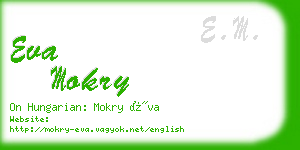 eva mokry business card